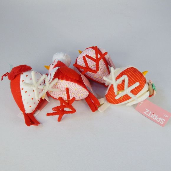 2023 Set of 4 Target Spritz Featherly Friends Valentine's Day Felt Birds Jet Avi - Picture 8 of 10